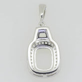 Sterling Silver Semi Mount Pendant Setting Cushion CU 9x7mm White Topaz - Syzjewelry